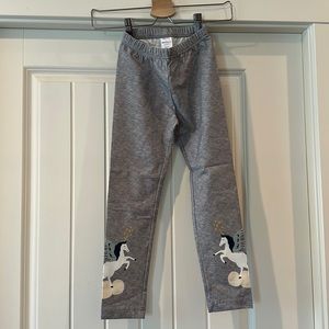 Hanna Andersson Girl’s Unicorn Leggings, Grey, Size 120 or 6/7 NWOT